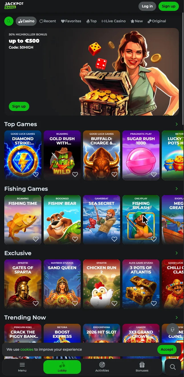 JackpotRaider Casino App